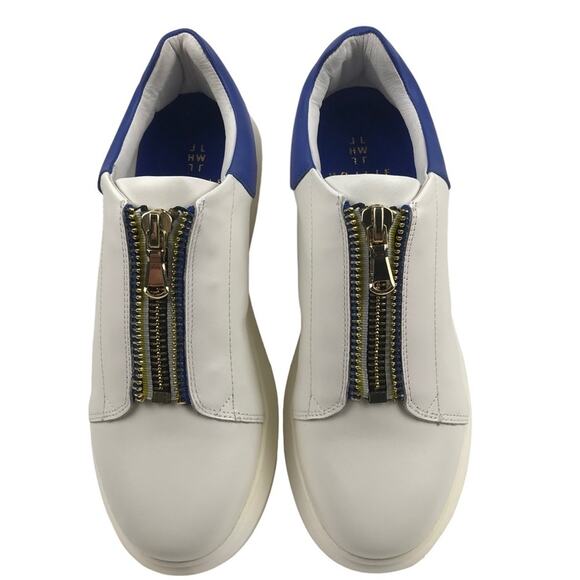 Hollie Watman Sneakers Zip It White and Blue Womens Size 9 NWT - Picture 1 of 12